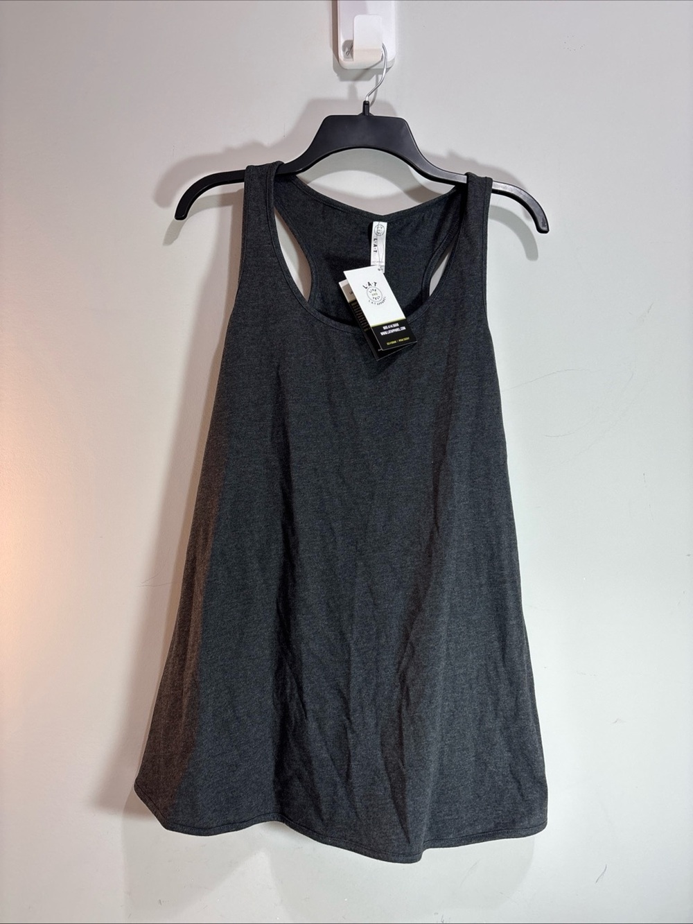 L.A.T Women's Charcoal Racerback Tank Top. 1258
